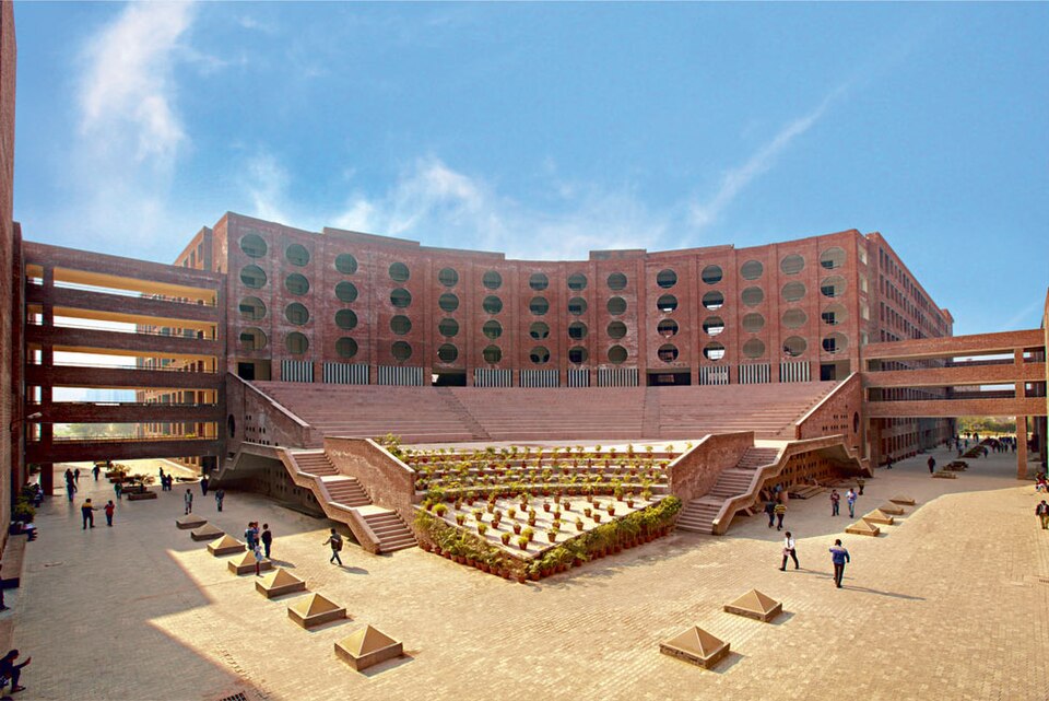 Lovely Professional University's admission block and open-air amphitheatre